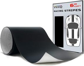 img 2 attached to 🏁 6 Inch x 30ft VViViD Matte Black Racing Stripe Adhesive Vinyl Wrap Film Roll