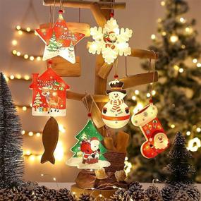 img 4 attached to 🎄 6Pcs LED Christmas Decoration Lights - Indoor Christmas Tree Décor with Three Lighting Modes for Christmas Party, Christmas Tree, and Wall