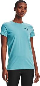 img 2 attached to Stay Cool and Comfy with the Under Armour Women's Freedom Banner Short-Sleeve T-Shirt