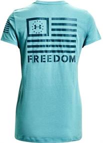 img 3 attached to Stay Cool and Comfy with the Under Armour Women's Freedom Banner Short-Sleeve T-Shirt