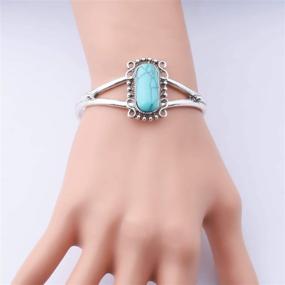 img 1 attached to Twilight Inspired Jewelry: Turquoise Cuff Bracelet for Vampire Fan Girls - Perfect Gift for Bella and Edward enthusiasts