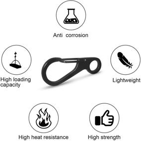 img 3 attached to 🔗 20 Pack Spring Snap Hook Carabiners Clips for Camping, Backpacks, Keychains, and More - Paracord Snap Hooks with Hanging Buckle for Bottles