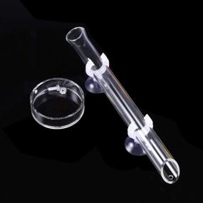 img 1 attached to 🐠 Acrylic Aquarium Feeding Tube for Fish and Shrimp by WEAVERBIRD - Includes Fish Feeding Bowl and 2pcs Suction Cups