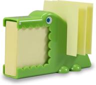 🐊 desktop crocodile note pad memo holder and pen holder set - includes bock of 200 blank memo notes, 2 packs memo logo