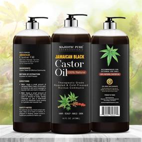 img 2 attached to 🌿 Majestic Pure Organic Jamaican Black Castor Oil - Hair Growth & Natural Skin Care, Roasted & Cold-Pressed - Massage, Scalp, Hair, Nails - 16 fl oz