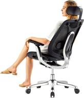 🪑 ultimate comfort and support: ergonomic office chair with headrest, high back mesh design, adjustable lumbar support, slide seat, tilt limiter, 3d armrests, and aluminum frame - perfect executive chair for home office logo