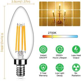 img 1 attached to 💡 Enhanced Ambience: Dimmable Candelabra Equivalent 450Lumens Chandelier for Exquisite Illumination