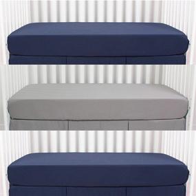 img 4 attached to 🛏️ CaSaJa 3-Pack Soft Fitted Crib Sheets with Napping Surface - Cozy and Hypoallergenic for Baby Skin - Fits Standard Cribs or Toddler Beds (28 inches x 52 inches) - Navy Blue, Baby Grey, Navy Blue