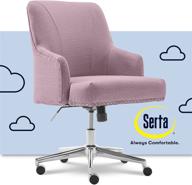 serta leighton home office memory foam height-adjustable desk accent chair, chrome-finished stainless-steel base, twill fabric in fresh lilac - enhanced seo logo