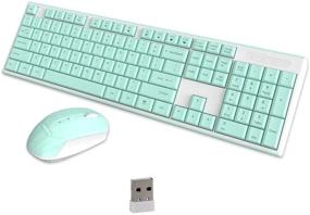 img 4 attached to 🔋 Green Wireless Keyboard Mouse Combo, 2.4G USB Cordless Cute Lightweight Mute Chocolate Keyboard and Optical Mouse Set with Adjustable DPI for Office, Gaming, Home Use on Notebook, Laptop, Computer