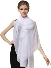 img 1 attached to Поднимите свой стиль с шарфами Grace Scarves – элегантные женские аксессуары из шифона в форме прямоугольника.