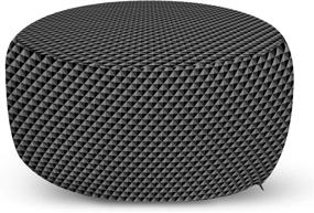 img 4 attached to 🔲 Modern Abstract Dark Grey Ottoman Pouf with Triangles Checkered Design - Stylish and Soft Foot Rest for Living Room and Bedroom