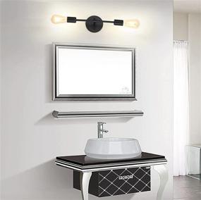 img 3 attached to 🔆 Double Light Wall Sconces: Modern Matte Black Wall Lighting Fixtures for Bedroom, Living Room, Bathroom, and Entryway