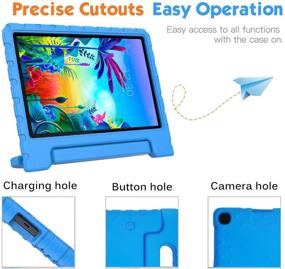 img 2 attached to Чехол JSUSOU SkyBlue для LG G Pad 5 10.1: Прочная ударопрочная защита для детей - Съемная ручка и подставка - Легкий чехол из ЭВА - 2019 LG G Pad 5 10.1 дюйма FHD (LM-T600/LMT605)