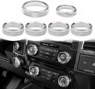 for f150 air conditioner switch trim cover center console knob button trim compatible with ford f150 xlt 2016 2017 2018 2019 (6pcs silver) logo