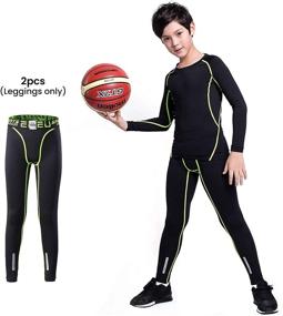 img 3 attached to TERODACO Compression Athletic Leggings Thermal Sports & Fitness for Other Sports