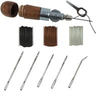🧵 usa-made heavy duty leathercraft stitching awl tool kit & supplies - professional diy craft set for leather, heavy fabric, canvas, upholstery, bags, shoes, belts - repair and lockstitch accessories logo