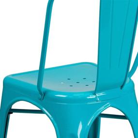 img 2 attached to 💺 Stylish and Durable Flash Furniture Crystal Teal-Blue Metal Chair for Indoor and Outdoor Use