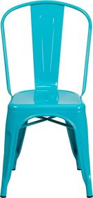 img 1 attached to Стильный и прочный металлический стул Flash Furniture Crystal Teal-Blue для использования как внутри помещений, так и на улице