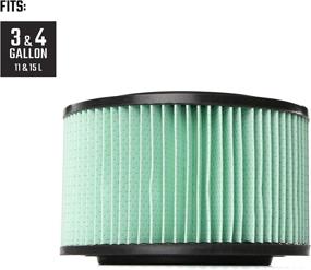 img 3 attached to 🔍 CRAFTSMAN CMXZVBE38740 1/2 Height HEPA Media Wet/Dry Vac Replacement Filter for 3-4 Gallon Shop Vacuums - Green/Black