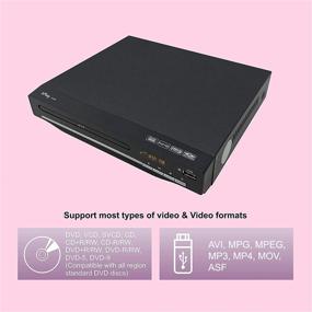 img 1 attached to 📀 HPlay Compact DVD Media Player for TV - Region Free, HDMI & RCA Output, USB Port, PAL/NTSC Built-in, AV Cable, HDMI Cable Included, Durable Metal Casing