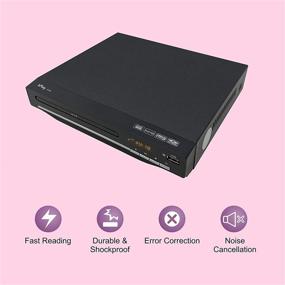 img 2 attached to Компактный DVD медиапроигрыватель HPlay для телевизора - регион фри, выход HDMI и RCA, порт USB, PAL/NTSC встроенный, AV кабель, HDMI кабель в комплекте, прочный металлический корпус
