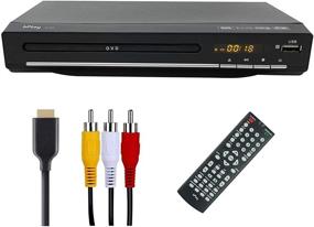 img 4 attached to 📀 HPlay Compact DVD Media Player for TV - Region Free, HDMI & RCA Output, USB Port, PAL/NTSC Built-in, AV Cable, HDMI Cable Included, Durable Metal Casing