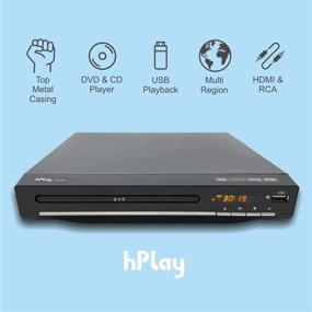 img 3 attached to Компактный DVD медиапроигрыватель HPlay для телевизора - регион фри, выход HDMI и RCA, порт USB, PAL/NTSC встроенный, AV кабель, HDMI кабель в комплекте, прочный металлический корпус
