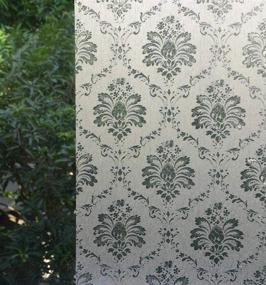 img 4 attached to 🪟 VSUDO Static Cling Window Film for Privacy - 1 Roll 35.4"x78.7", Damascus Pattern, Home/Office Tint Sticker (19.37 Sq. Ft Total)
