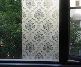 img 3 attached to 🪟 VSUDO Static Cling Window Film for Privacy - 1 Roll 35.4"x78.7", Damascus Pattern, Home/Office Tint Sticker (19.37 Sq. Ft Total)