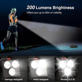 img 2 attached to 🔦 Night Running Lights with Reflective Vest and Rechargeable Battery - Ultimate Safety Gear for Runners, Camping, Hiking, Jogging, and Outdoor Adventure