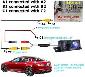img 3 attached to 🚗 Enhanced Safety: EinCar Rear Reverse Backup Camera License Plate Parking Rearview System with 120-Degree Wide Angle, Waterproof Night Vision, Ideal for Cars, Trucks & RVs