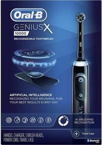 img 2 attached to 🦷 Oral-B GENIUS X Electric Toothbrush: Complete Set with 3 Replacement Brush Heads and Case, Black