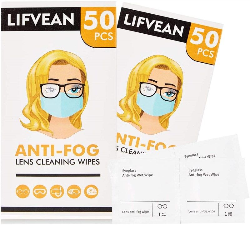 LIFVEAN Anti-Fog Wipes for Glasses Lens Pre-moistened Cleaning Wipes for  Eyeglasses, Face Shields, Goggles