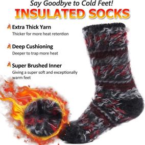 img 3 attached to 🧦 Winter Thermal Socks, SPST Men Women Extra Thick Insulated Fuzzy Heated Heavy Crew Boot Socks for Cold Weather