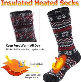 img 1 attached to 🧦 Winter Thermal Socks, SPST Men Women Extra Thick Insulated Fuzzy Heated Heavy Crew Boot Socks for Cold Weather