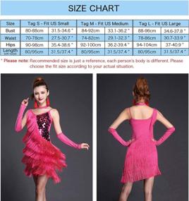 img 3 attached to 👗 Sensual Sequin Fringe Strap Backless Salsa Dance Dress for Women - Perfect Ballroom Outfits (5 Pieces)