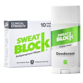 img 4 attached to 🌬️ SweatBlock Clinical Strength Antiperspirant Sweat Wipes and Deodorant Bundle for Excessive Sweat and Odor Control – Effective Hyperhidrosis Treatment (Bundle Deal)