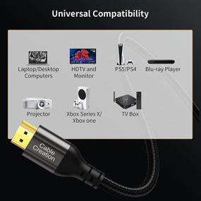 img 1 attached to 🔌 CableCreation 3.3ft Ultra High Speed HDMI Cable, 8K 48Gbps, Supports 4K120, 8K 60, 144Hz, eARC, HDR, HDCP 2.2 2.3, Compatible with PS5, PS4, Xbox Series X, Roku TV 4K, Sony, LG, Samsung TV, RTX 3080