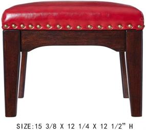 img 1 attached to Zhengdaikang Leather Footstool Upholstered Footrest Furniture and Accent Furniture