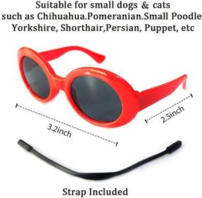 img 2 attached to 🕶️ Pet Sunglasses Set - Retro Oval Style for Small Dogs and Cats, Perfect for Parties, Cute Funny Cosplay Dolls, Costume Accessories and Photo Props