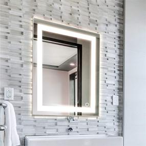 img 4 attached to 🪞 Homewerks 100160 LED Bathroom Mirror Wall Mounted Frameless Anti-Fog Dimmable Light 1600 Lumen White 5000K, Single Color 30x36 4 Side Ultra Bright