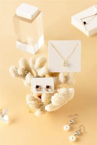 img 2 attached to 💎 Calculs Jewelry Cards: Premium Bracelet Card Holder & Necklace/Earrings Display Set - DIY Ear Studs & Necklace Tags - 300 Pcs White, Multi-Size