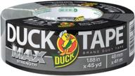 🦆 duck max strength 240201 duct tape, single pack - 1.88 inches x 45 yards, silver logo