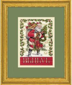 img 1 attached to 🎅 Dimensions Gold Collection Kit: Santa Christmas Cross Stitch, 18 Count Ivory Aida, 5'' x 7'' - Believe in the Magic of Santa Claus!