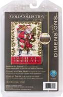 🎅 dimensions gold collection kit: santa christmas cross stitch, 18 count ivory aida, 5'' x 7'' - believe in the magic of santa claus! logo