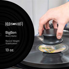 img 3 attached to 🎵 Hudson Hi-Fi BigBen: Стабилизатор винилового проигрывателя черного цвета весом 13 унций с кожаной опорной подушкой - прочный, стильный и универсальной посадки.