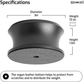 img 1 attached to 🎵 Hudson Hi-Fi BigBen: Стабилизатор винилового проигрывателя черного цвета весом 13 унций с кожаной опорной подушкой - прочный, стильный и универсальной посадки.