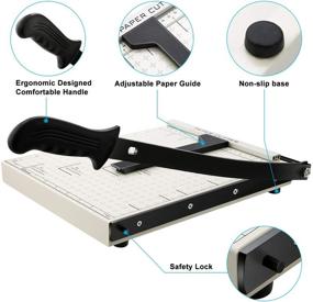 img 1 attached to 📐 A4 Paper Trimmer Cutter with Heavy-Duty Metal Base, Gridded Paper Photo Guillotine Craft Machine,12" Cut Length, 10 Sheet Capacity for Office and Home Use - White