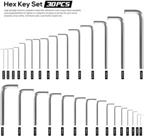 img 3 attached to 🔧 GALAX PRO 30-штучный набор ключей Allen: матовая отделка длинных и коротких рукавов для сборки мебели, обслуживания велосипеда и установки полотенцедержателей